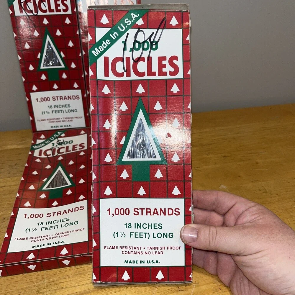NOS Vtg 70s 80s Lot of 4 SILVER‎ ICICLES 1000 18
